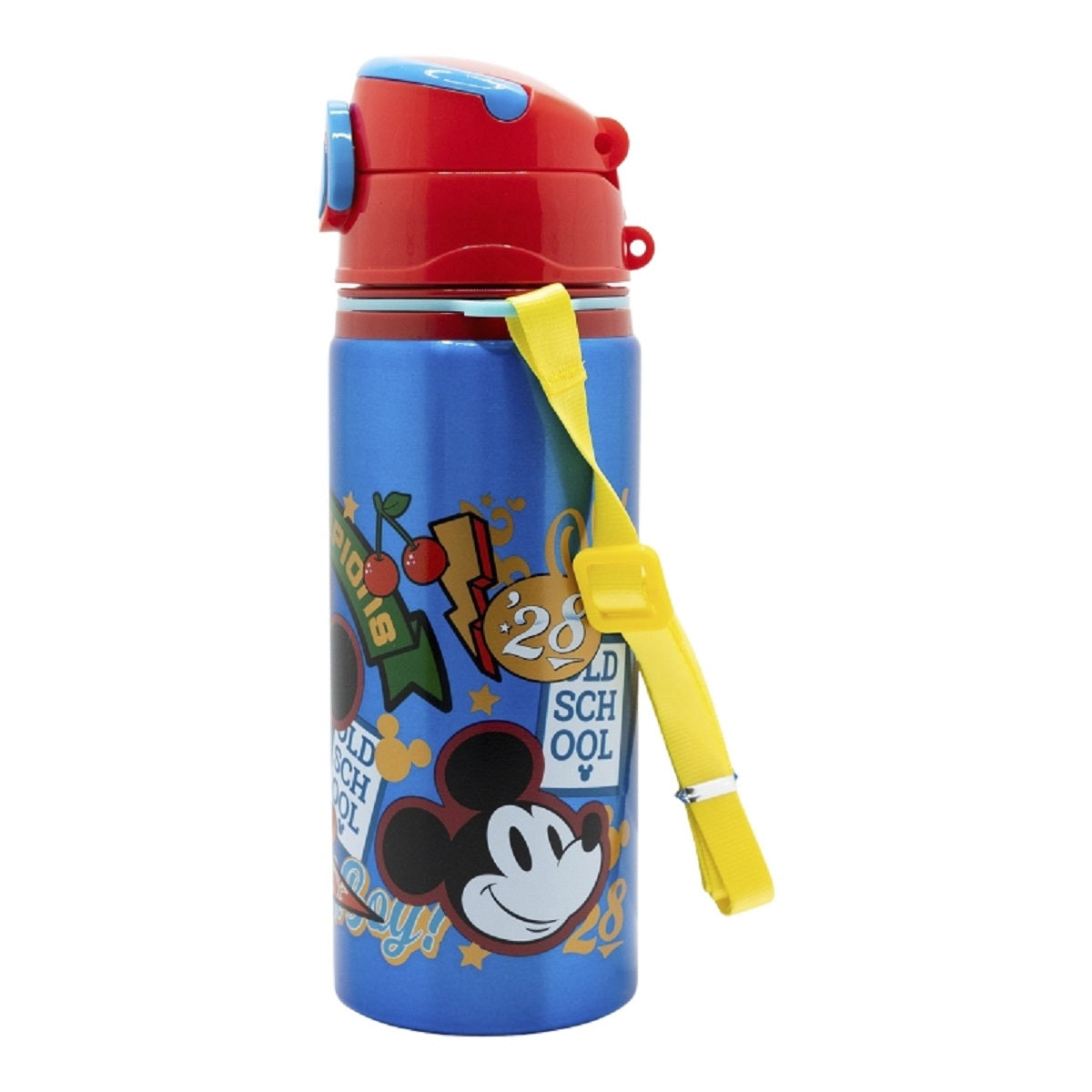 Disney Mickey Aluminium Trinkflasche 730 ml mit Strohhalm & Tragegurt