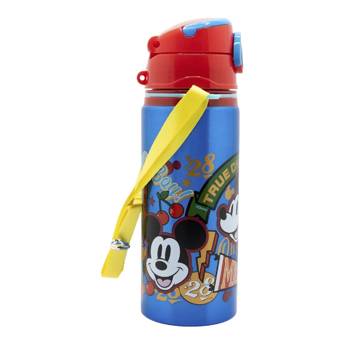 Disney Mickey Aluminium Trinkflasche 730 ml mit Strohhalm & Tragegurt