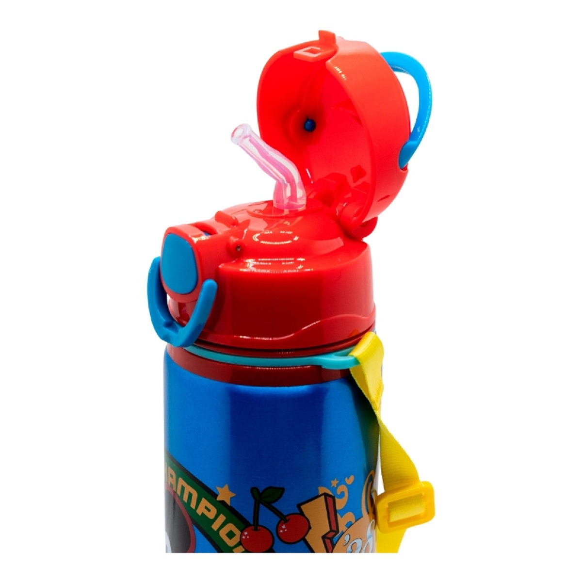 Disney Mickey Aluminium Trinkflasche 730 ml mit Strohhalm & Tragegurt
