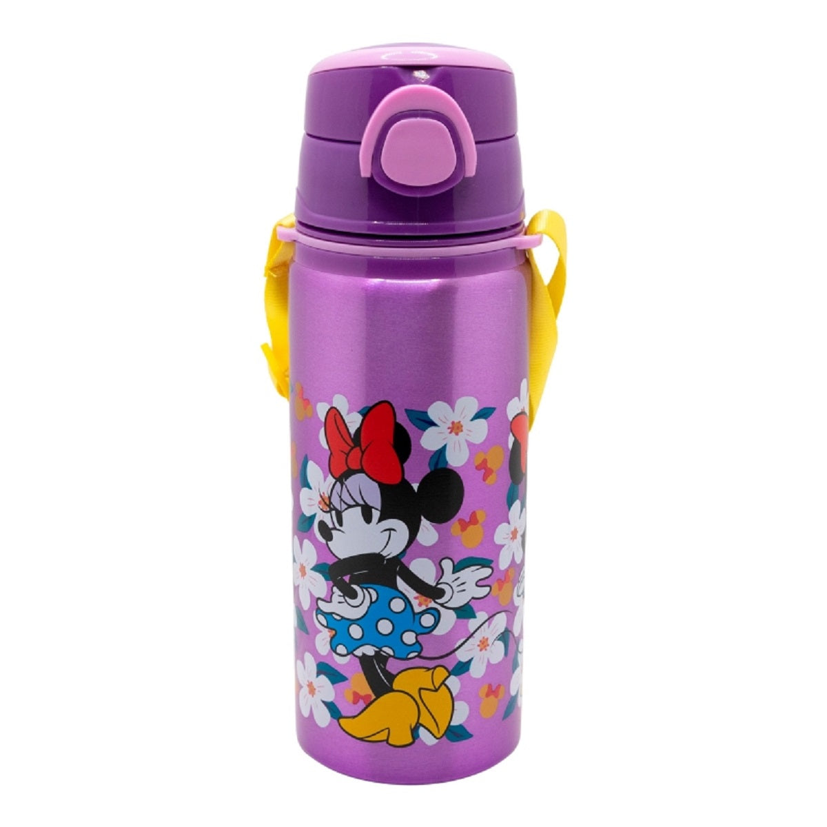 Disney Minnie Aluminium Trinkflasche 730 ml mit Strohhalm & Tragegurt