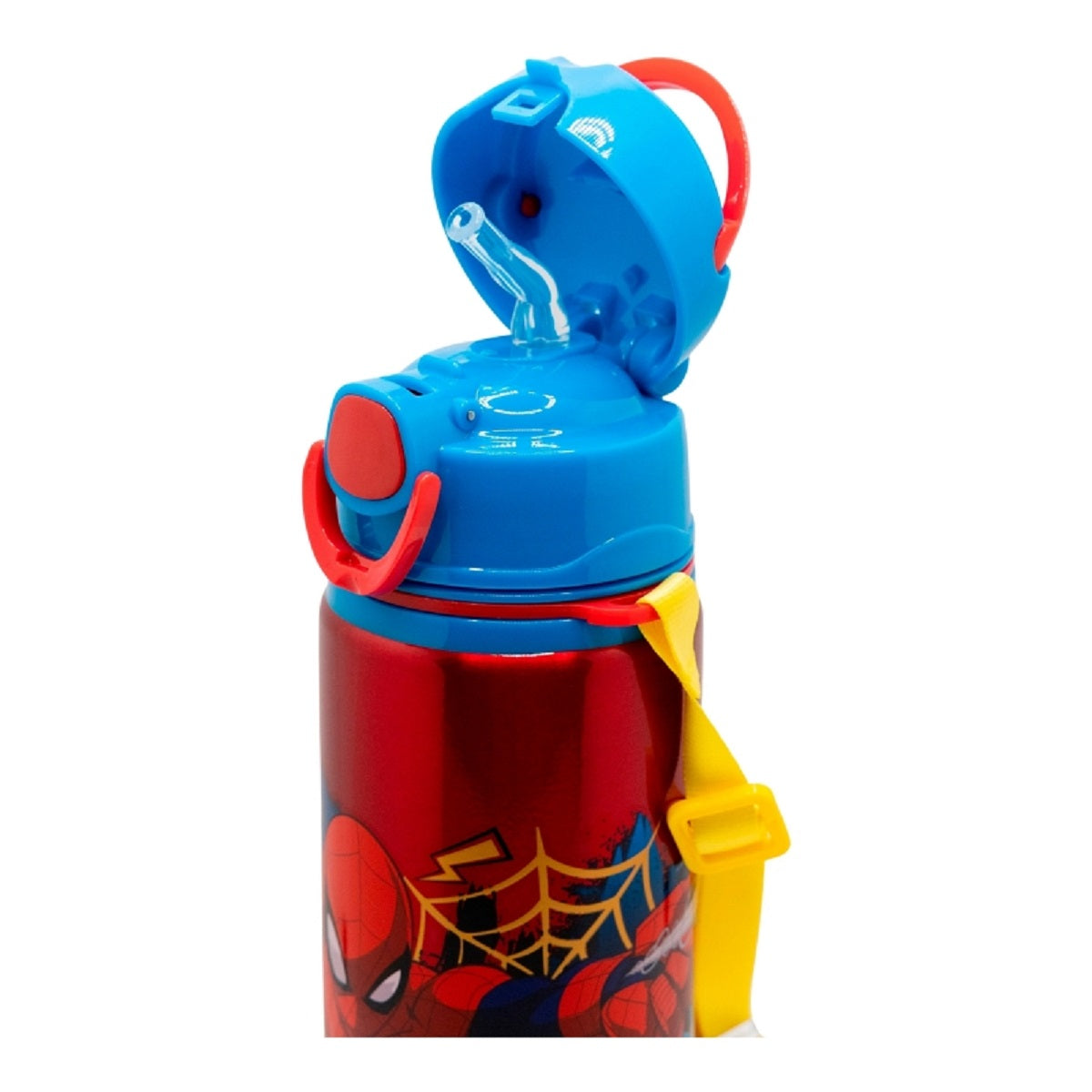 Spiderman Aluminium Trinkflasche 730 ml mit Strohhalm & Tragegurt