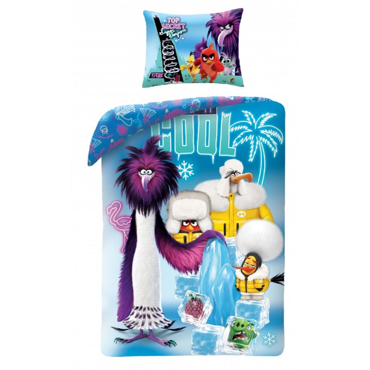 Angry Birds Bettwäsche Set aus Baumwolle Bettdeckenbezug 140 × 200 cm mit 70 × 90 cm Kissenbezug