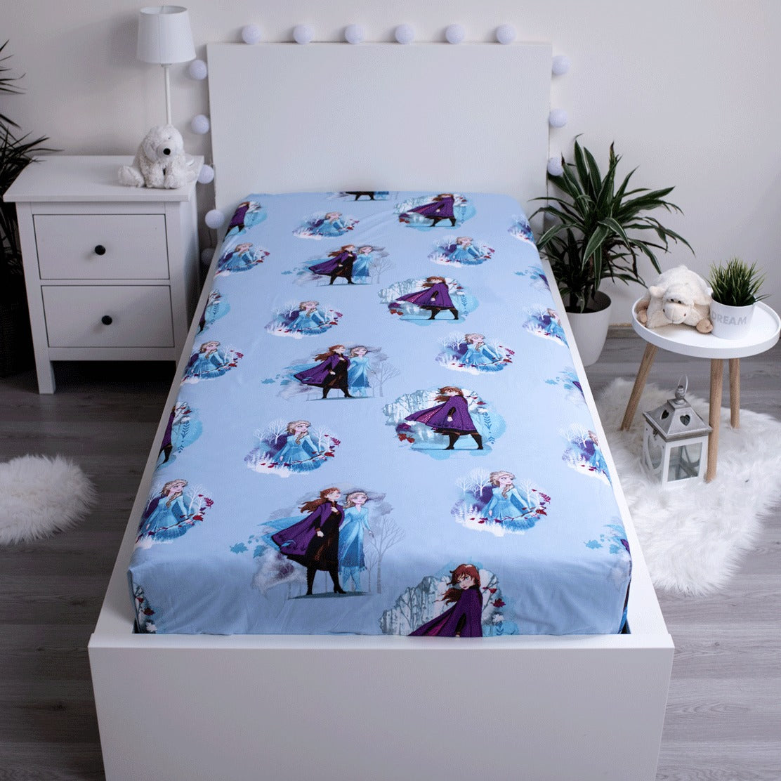 Disney Frozen Spannbettlaken 90x200 cm – Baumwolle – Kinderbett Bezug