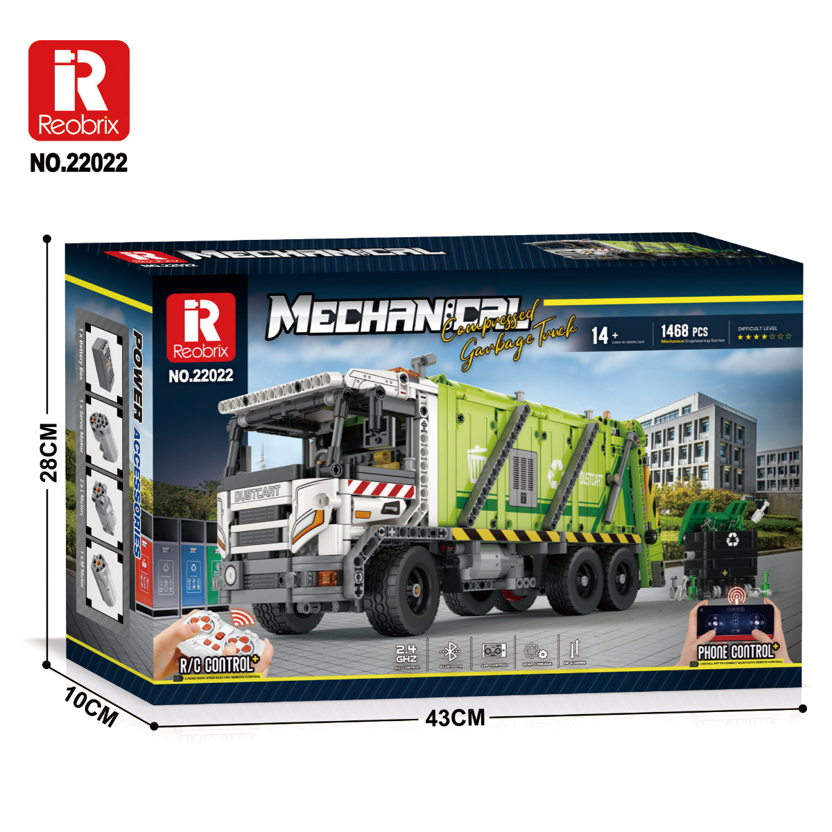 Reobrix 22022 Müllwagen RC Klemmbaustein 1468 Teile ab 14