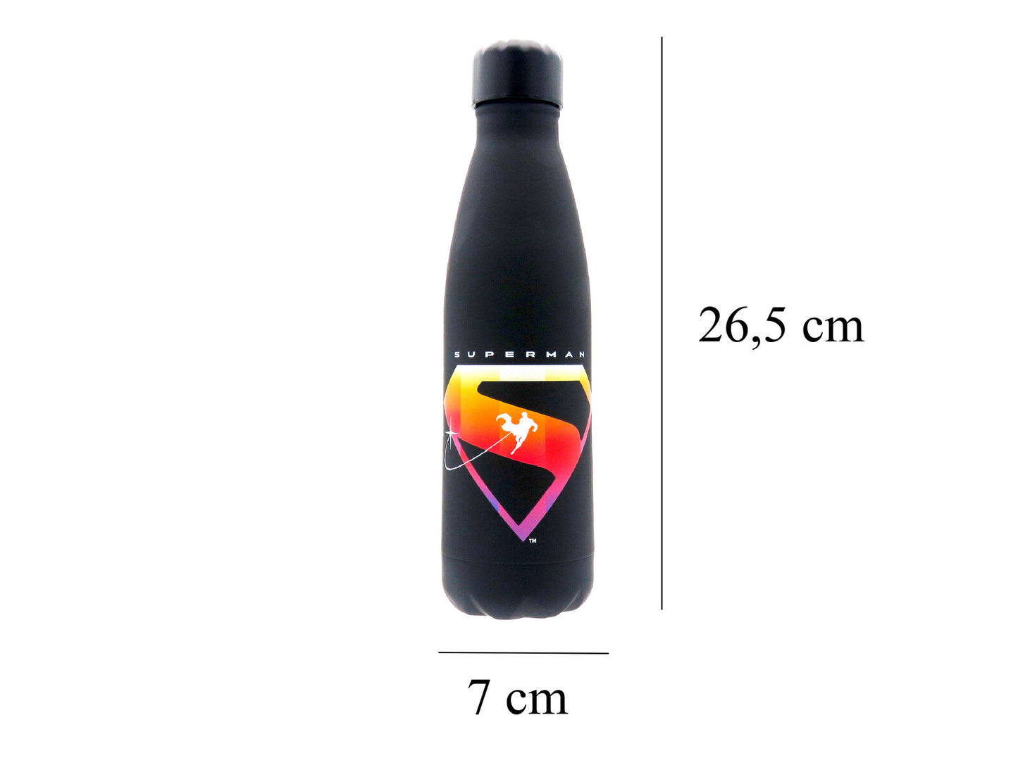 Superman Edelstahl Trinkflasche Isolierflasche 500ml schwarz
