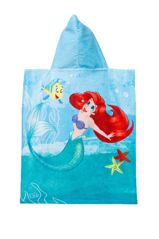 Disney Ariel Badeponcho für Kinder Hochwertiger Frottee aus 100 % Baumwolle