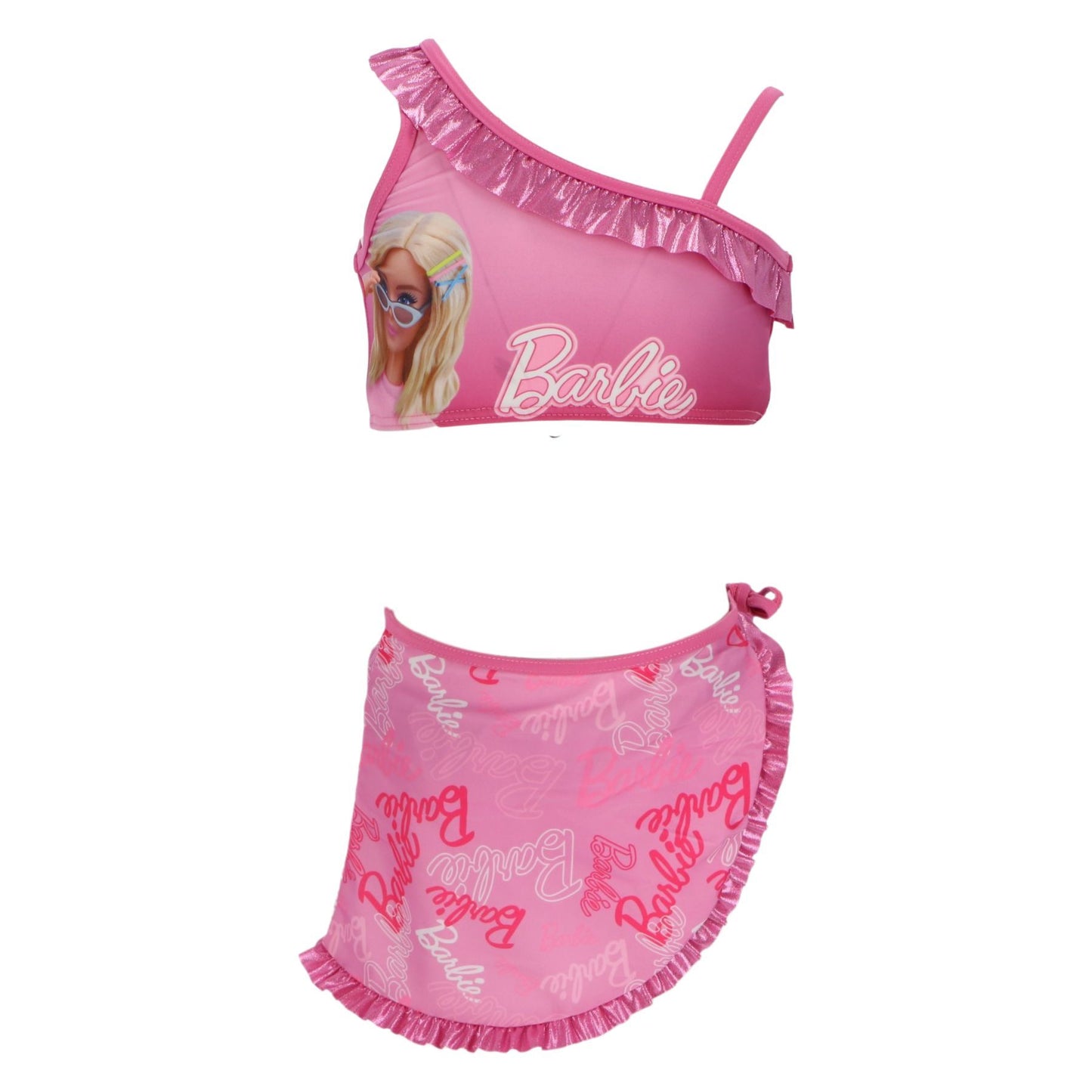 Barbie Kinder Bikini mit Sarong Badebekleidung & Strandoutfit Sommer