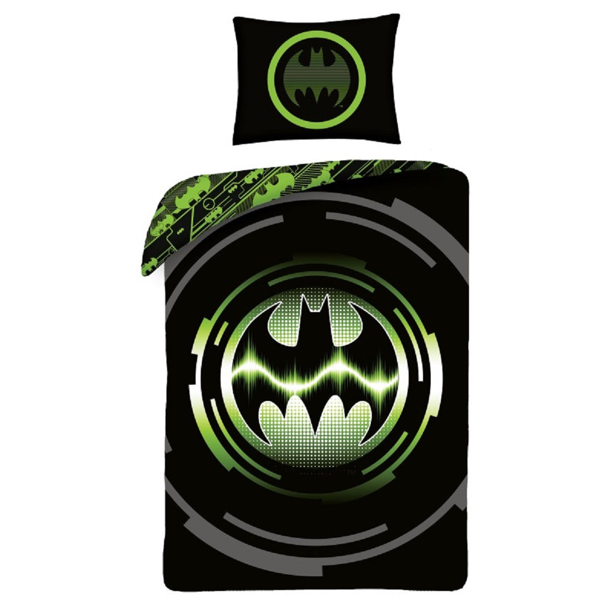 Batman Bettwäsche Set aus Baumwolle Bettdeckenbezug 140 × 200 cm mit 70 × 90 cm Kissenbezug