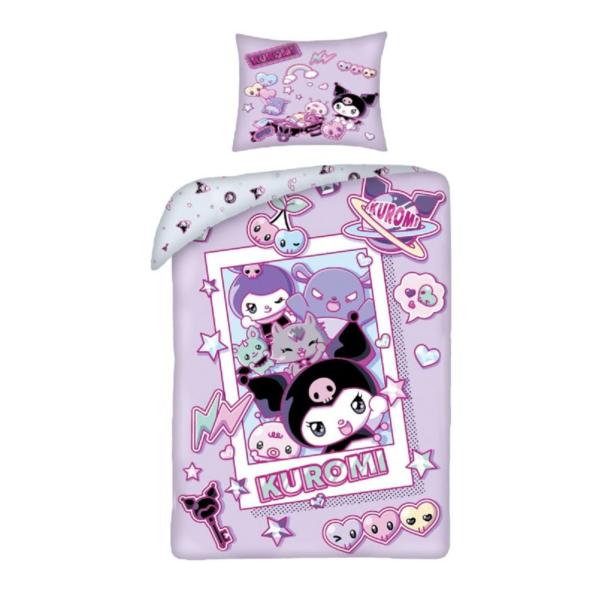 Hello Kitty Bettwäsche Set aus Mikrofaser Bettdeckenbezug 140 × 200 cm mit 70 × 90 cm Kissenbezug
