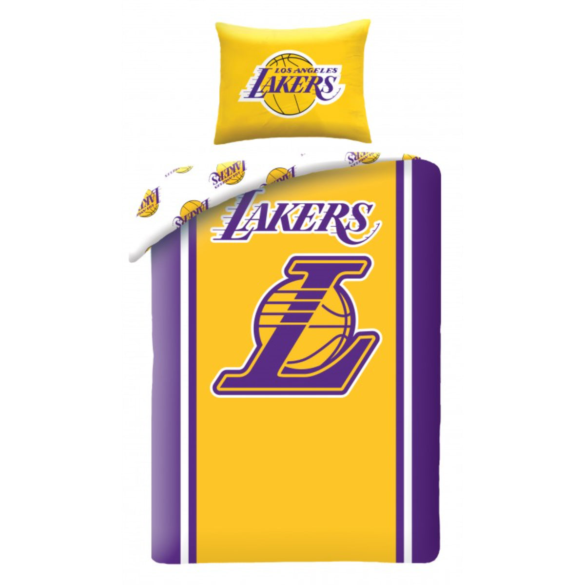 Lakers Bettwäsche Set 2 teilig Mikrofaser 140 × 200 cm Basketball Bettbezug mit Kissenbezug