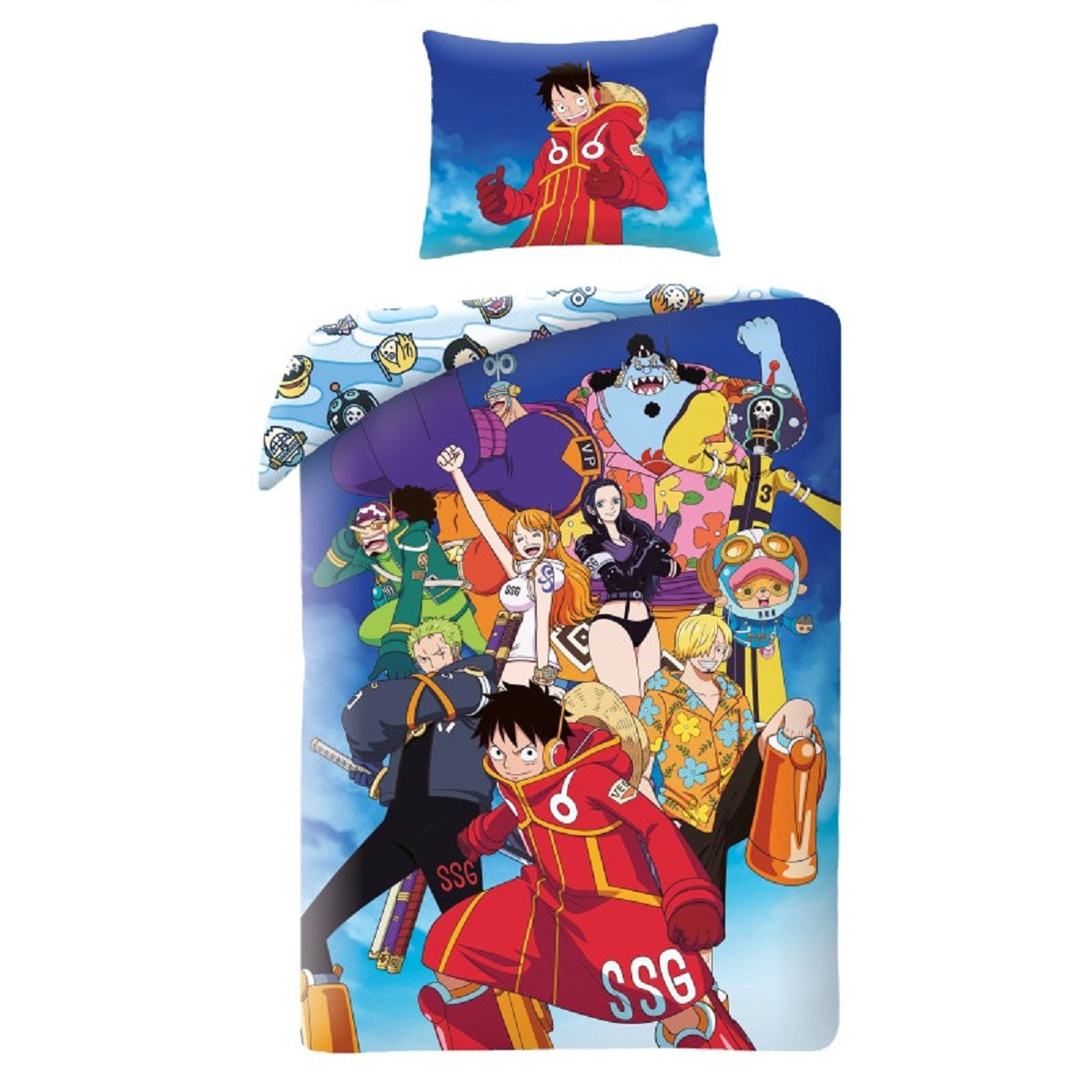 One Piece Bettwäsche Set aus Mikrofaser Bettdeckenbezug 140 × 200 cm mit 70 × 90 cm Kissenbezug