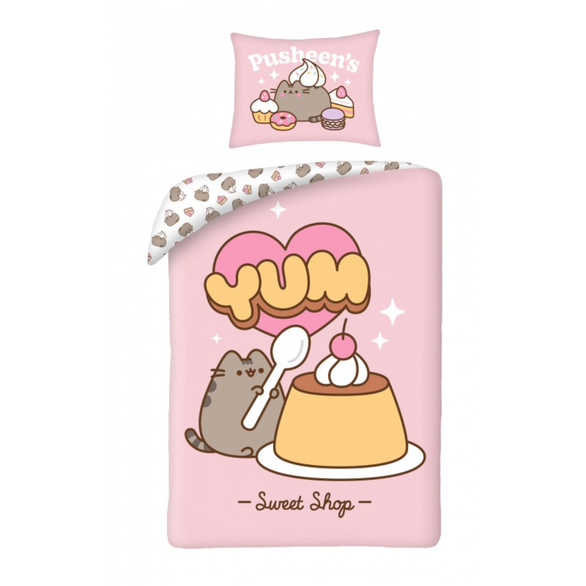 Pusheen Bettwäsche 140 × 200 cm Baumwolle Bettbezug Kissenbezug 70 × 90 cm