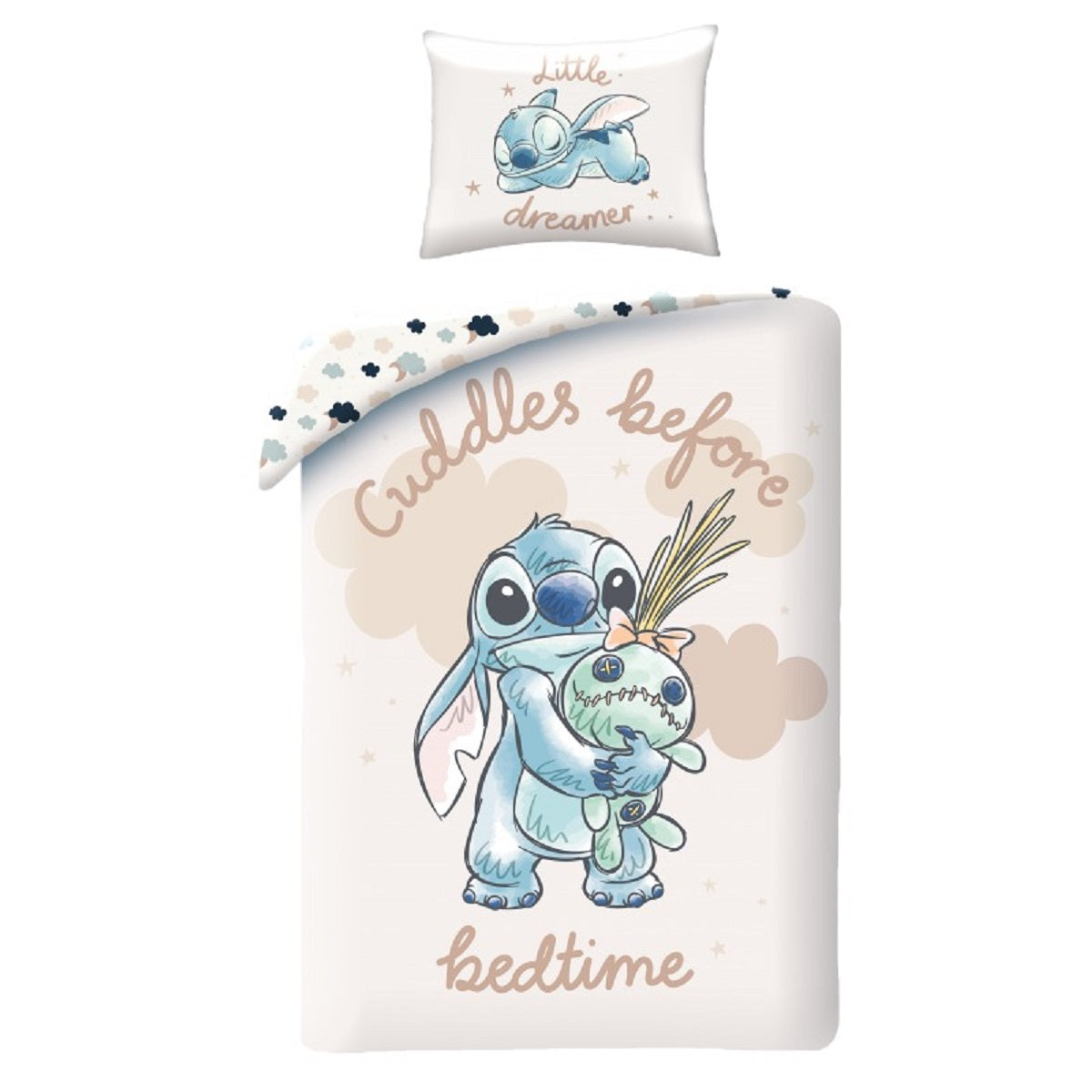 Lilo & Stitch Bettwäsche Set aus Baumwolle Bettdeckenbezug 140 × 200 cm mit 70 × 90 cm Kissenbezug