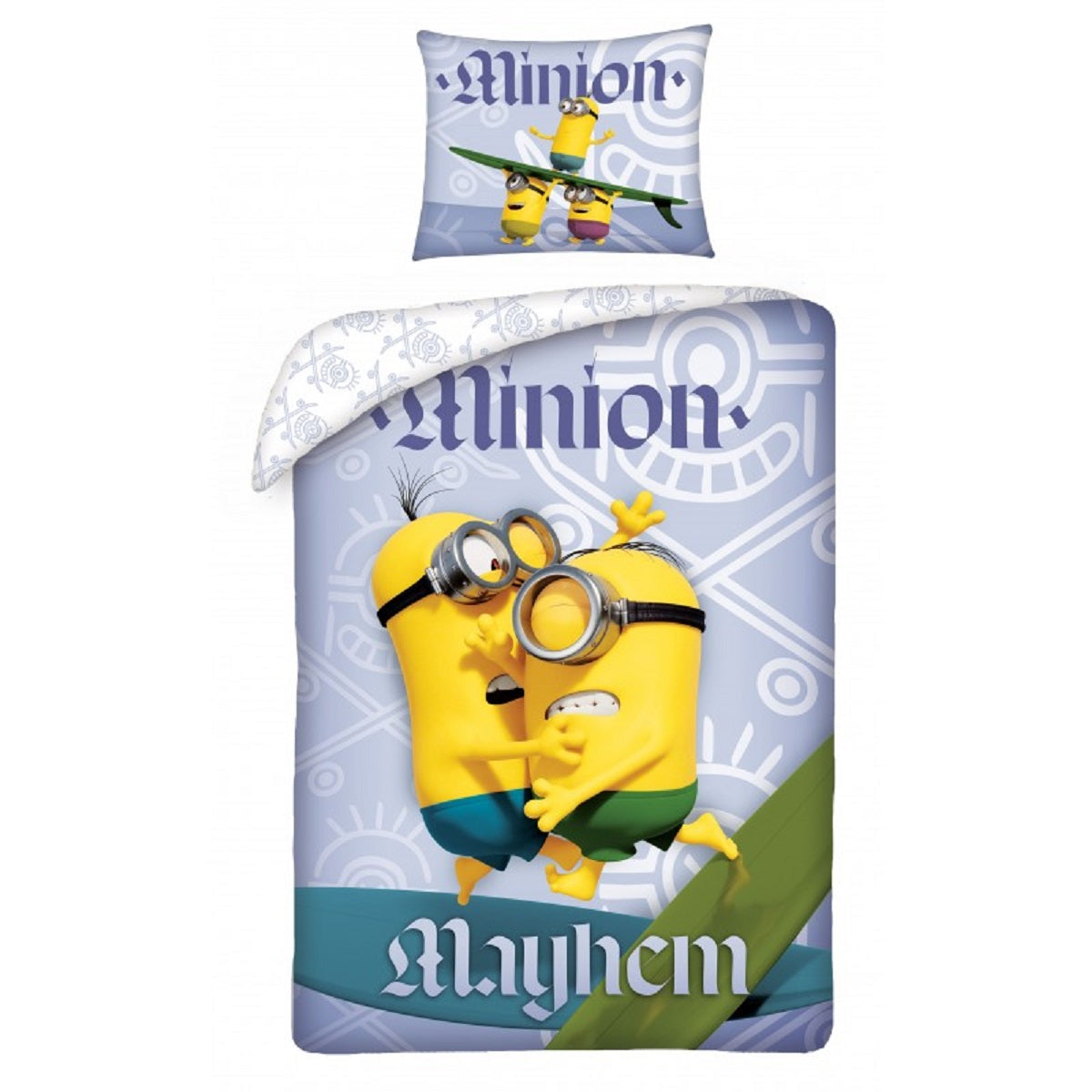 Minions Bettwäsche Set aus Baumwolle Bettdeckenbezug 140 × 200 cm mit 70 × 90 cm Kissenbezug