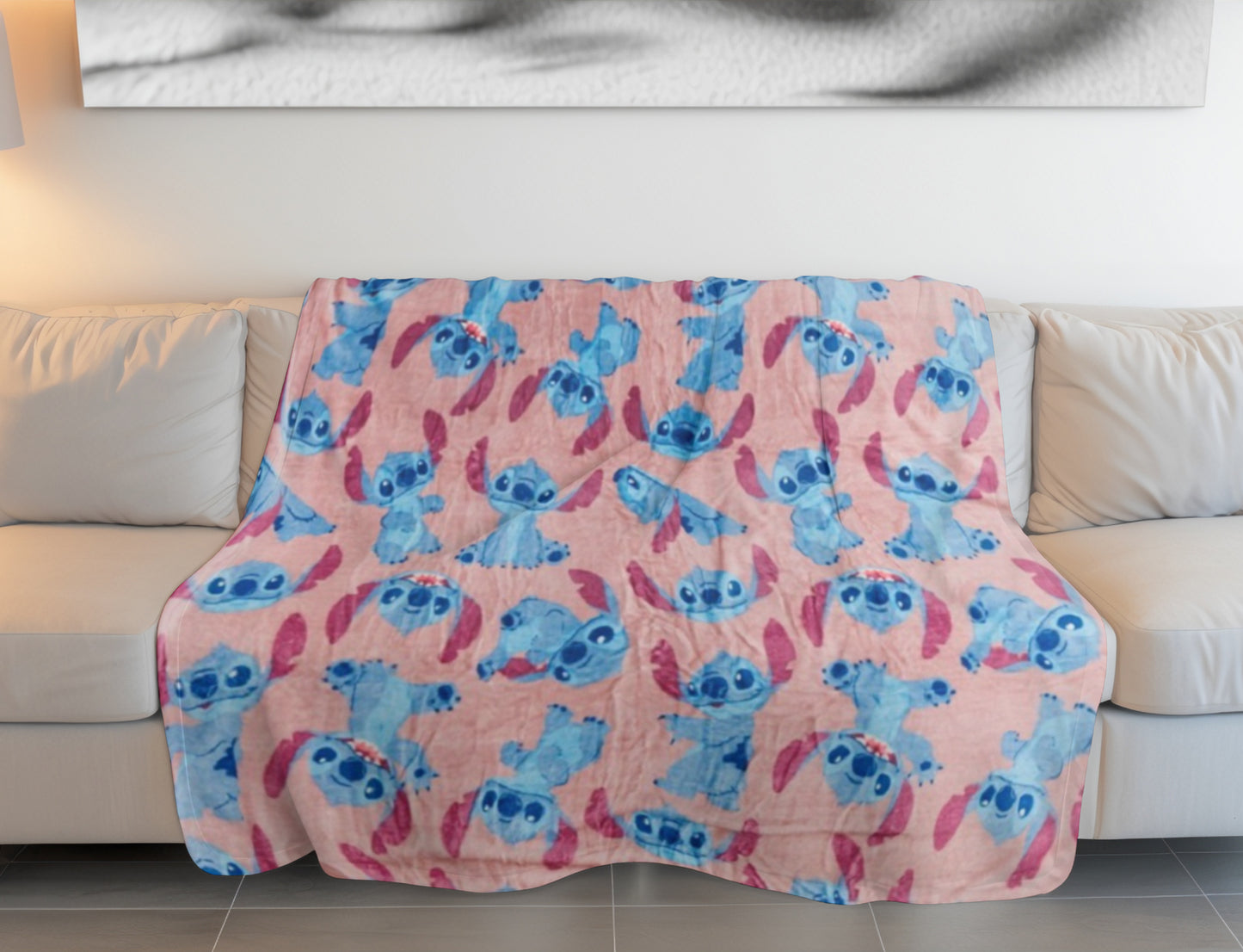 Lilo & Stitch Wohndecke Set 180x200 cm – Flauschige Decke
