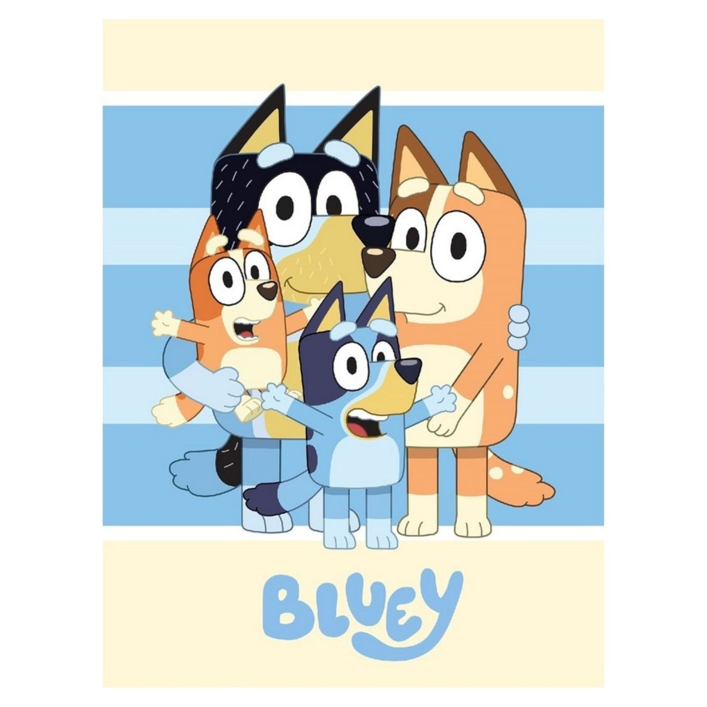 Bluey Fleecedecke 100x140 cm Kuscheldecke Kinder Blau Polyester