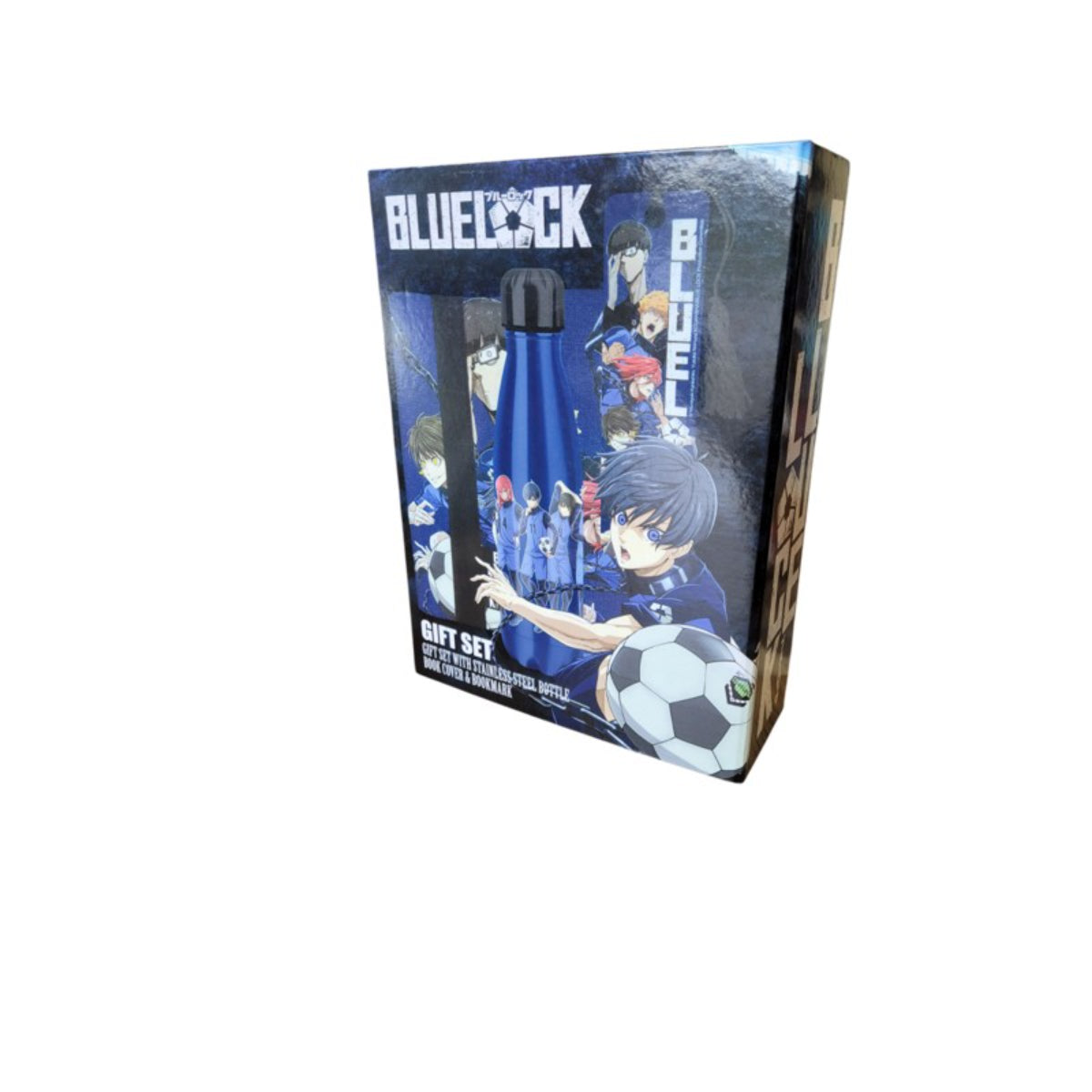 Blue Lock Geschenkset Thermosflasche mit Manga Schutzhülle und Lesezeichen