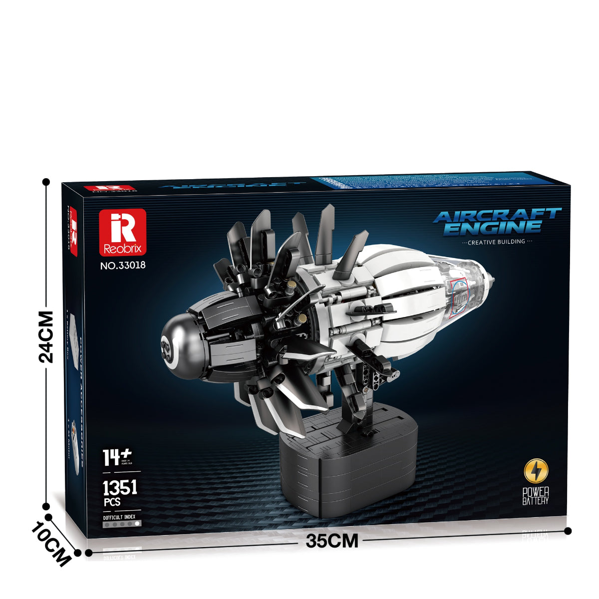 Reobrix 33018 Flugzeugmotor 1351 Teile Klemmbaustein Modell ab 14
