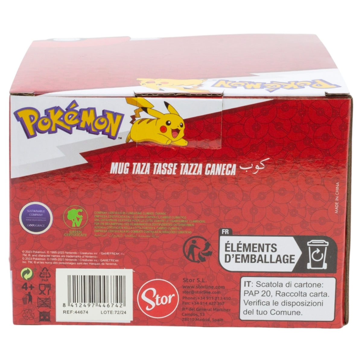 Pokemon Pikachu 500 ml Keramikbecher in Geschenkbox mit Charakterdesign