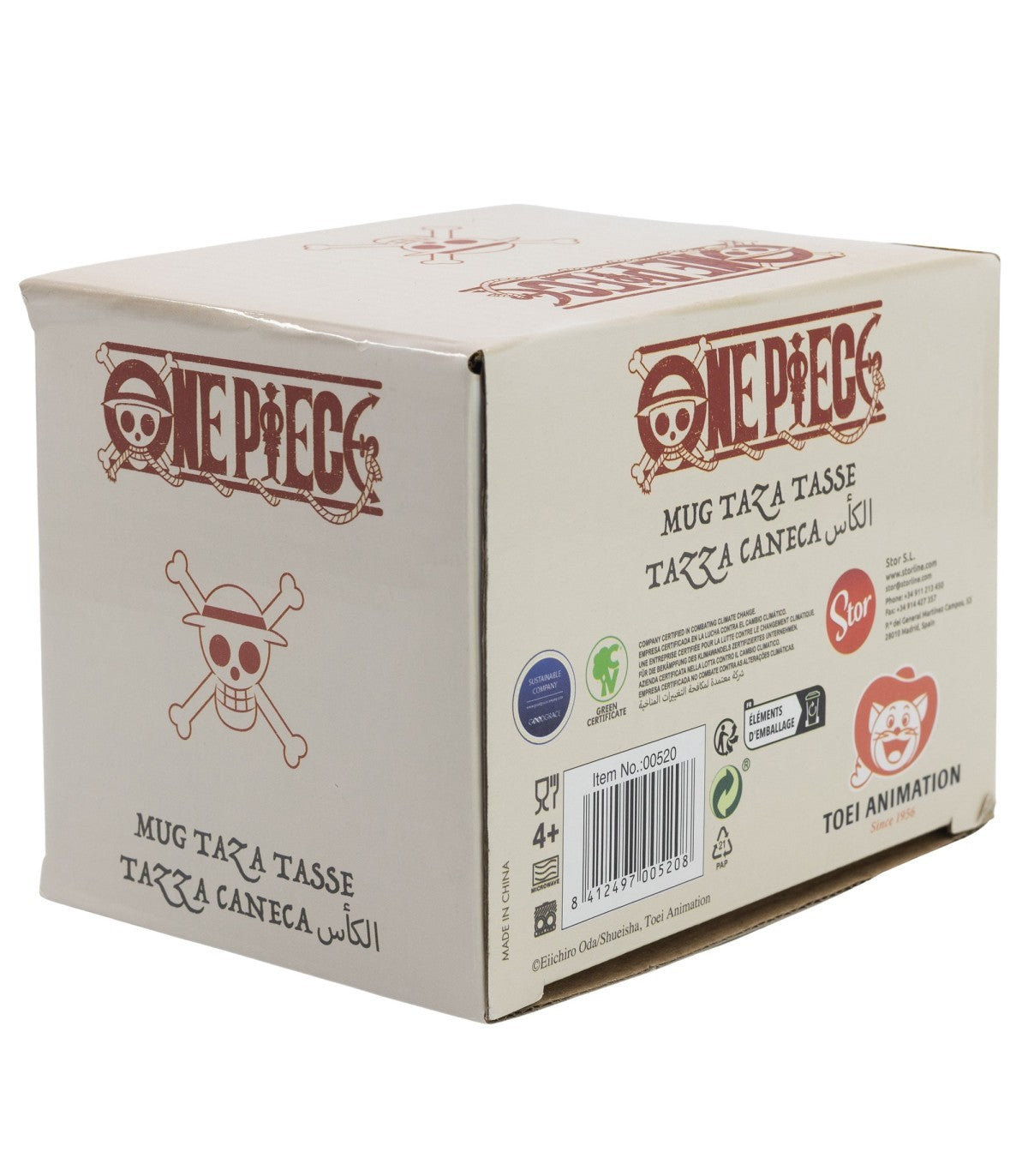 One Piece Anime Tasse 400 ml Keramik Frühstücksbecher mit Geschenkbox