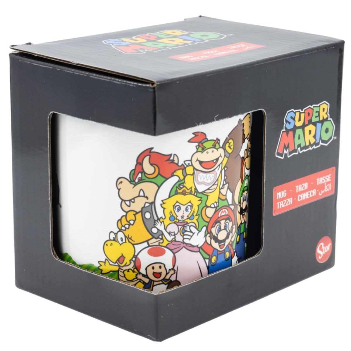 Super Mario Tasse 325ml Nintendo Keramikbecher im Geschenkset Gruppenmotiv