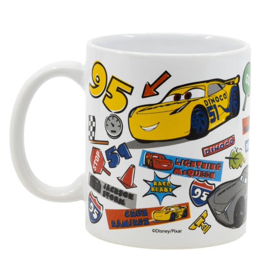Disney Cars Tasse 325ml Stickers Design – Kinder Keramikbecher im Geschenkset