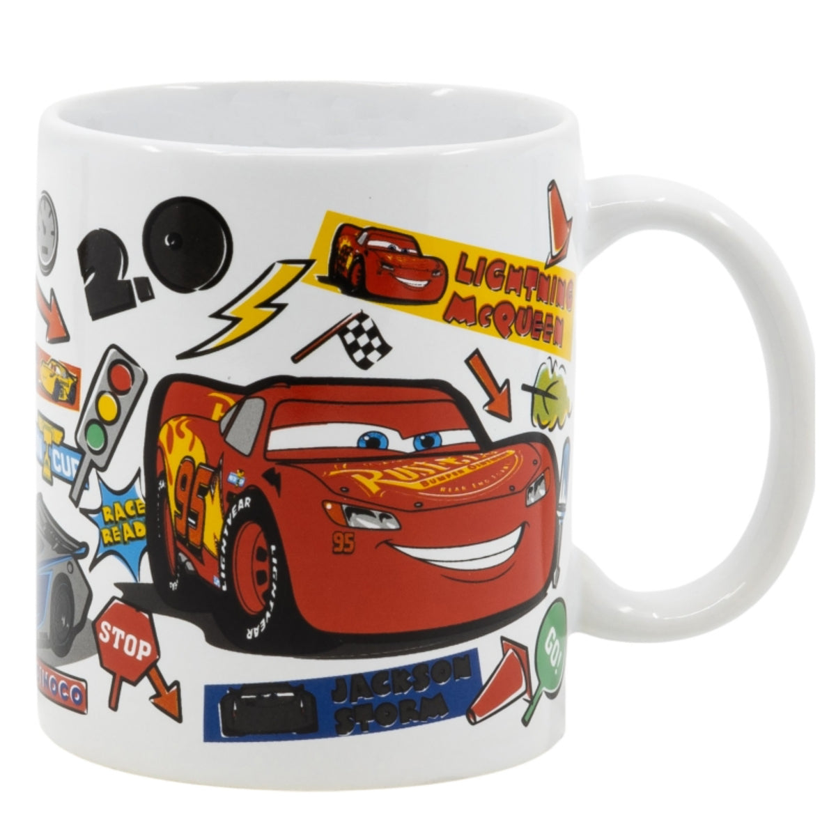 Disney Cars Tasse 325ml Stickers Design – Kinder Keramikbecher im Geschenkset