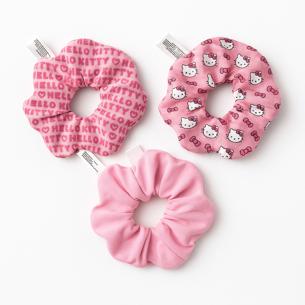 Hello Kitty Haargummi Set – 3 Scrunchies für Kinder im süßen Design