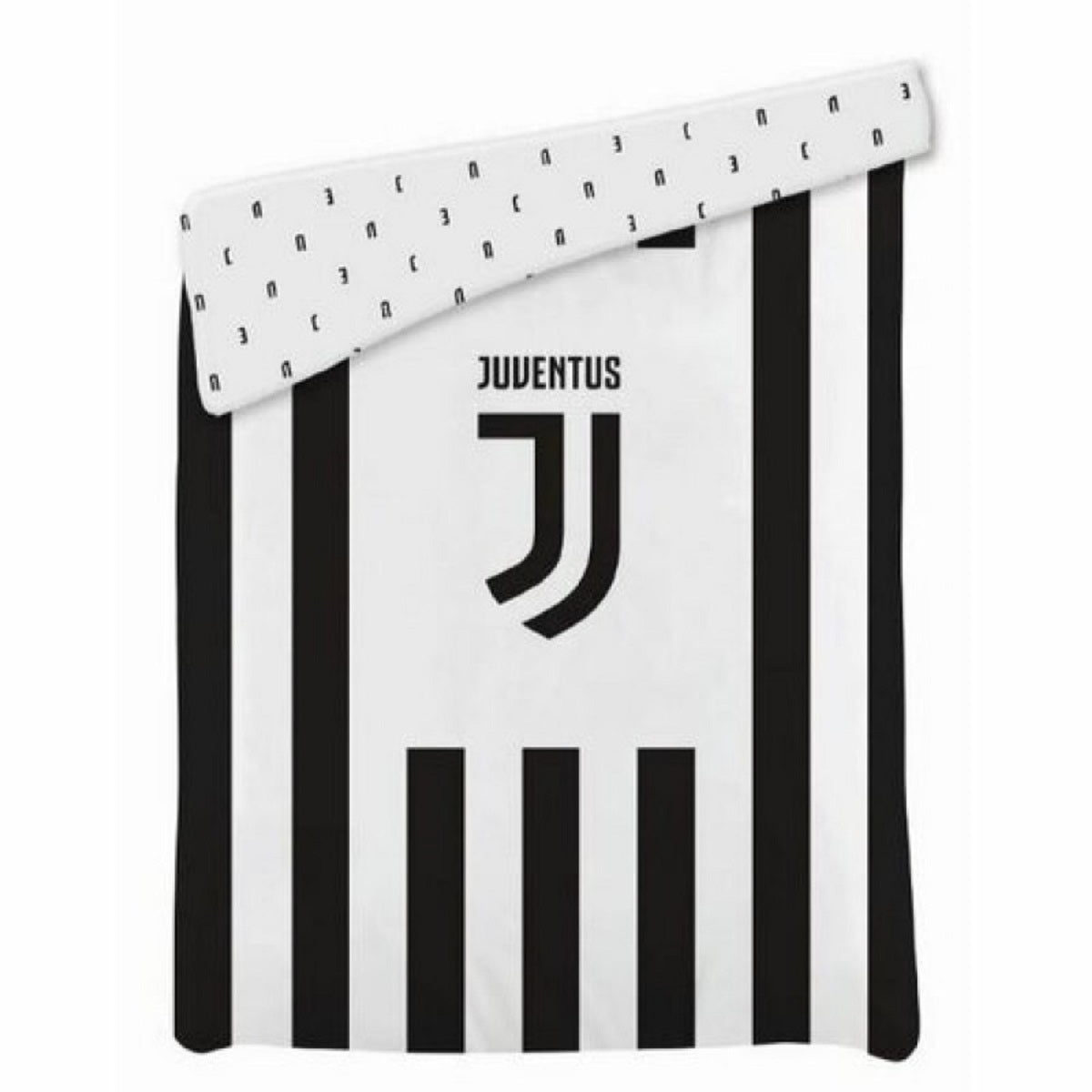 Juventus Fußball Bettdecke 170 x 260 cm Kuscheldecke Tagesdecke Streifenmuster