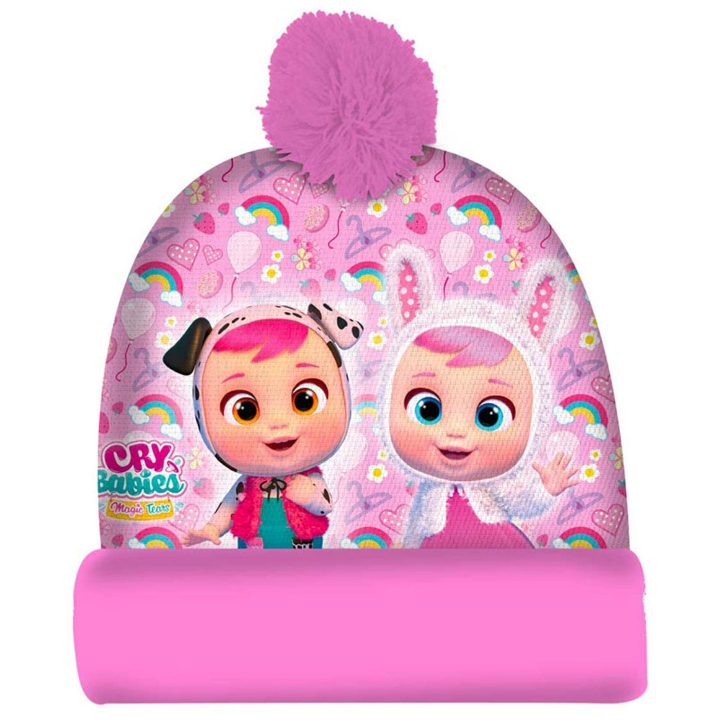 Schreiende Babys Mütze mit Bommel Warme Mütze für kalte Tage Onesize