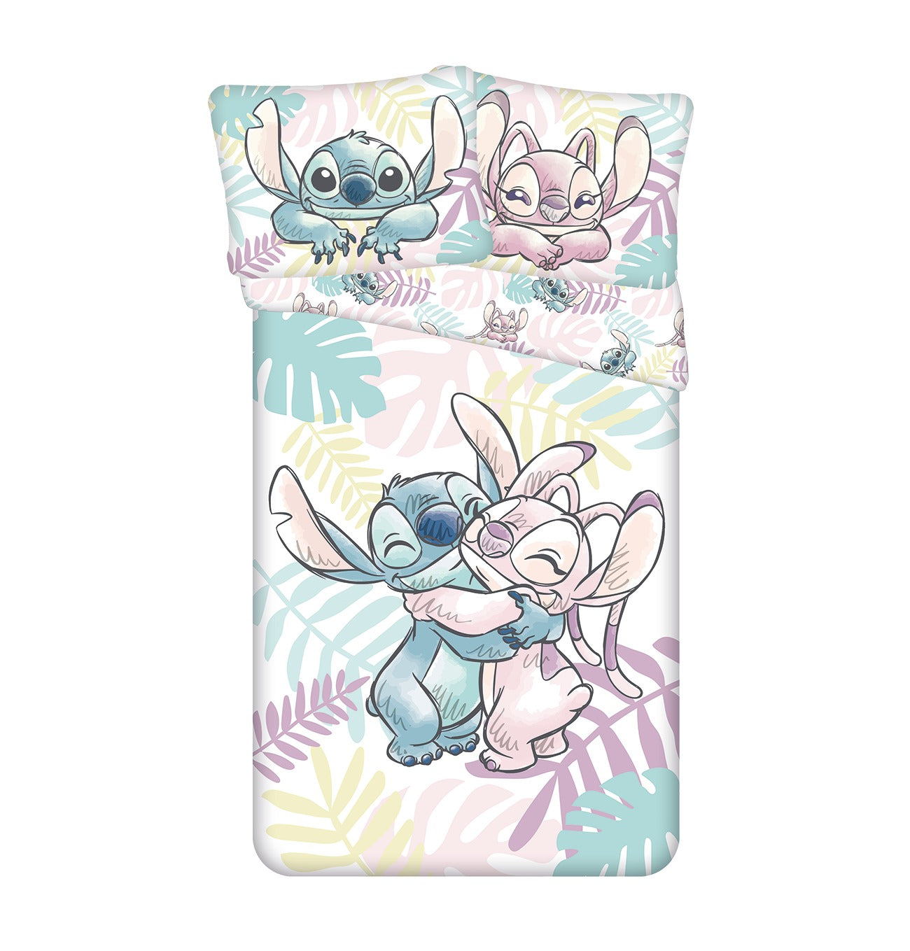 Lilo & Stitch Baumwoll-Bettwäsche 140x200 cm Deckenbezug + 60x80 cm Kissenbezug mit Reißverschluss
