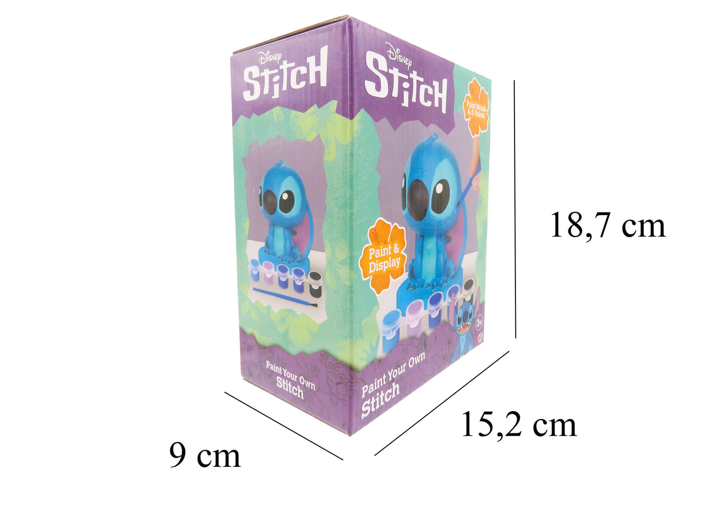 Lilo & Stitch Gipsfigur zum Bemalen Kinder Bastelset mit 5 Farben und Pinsel