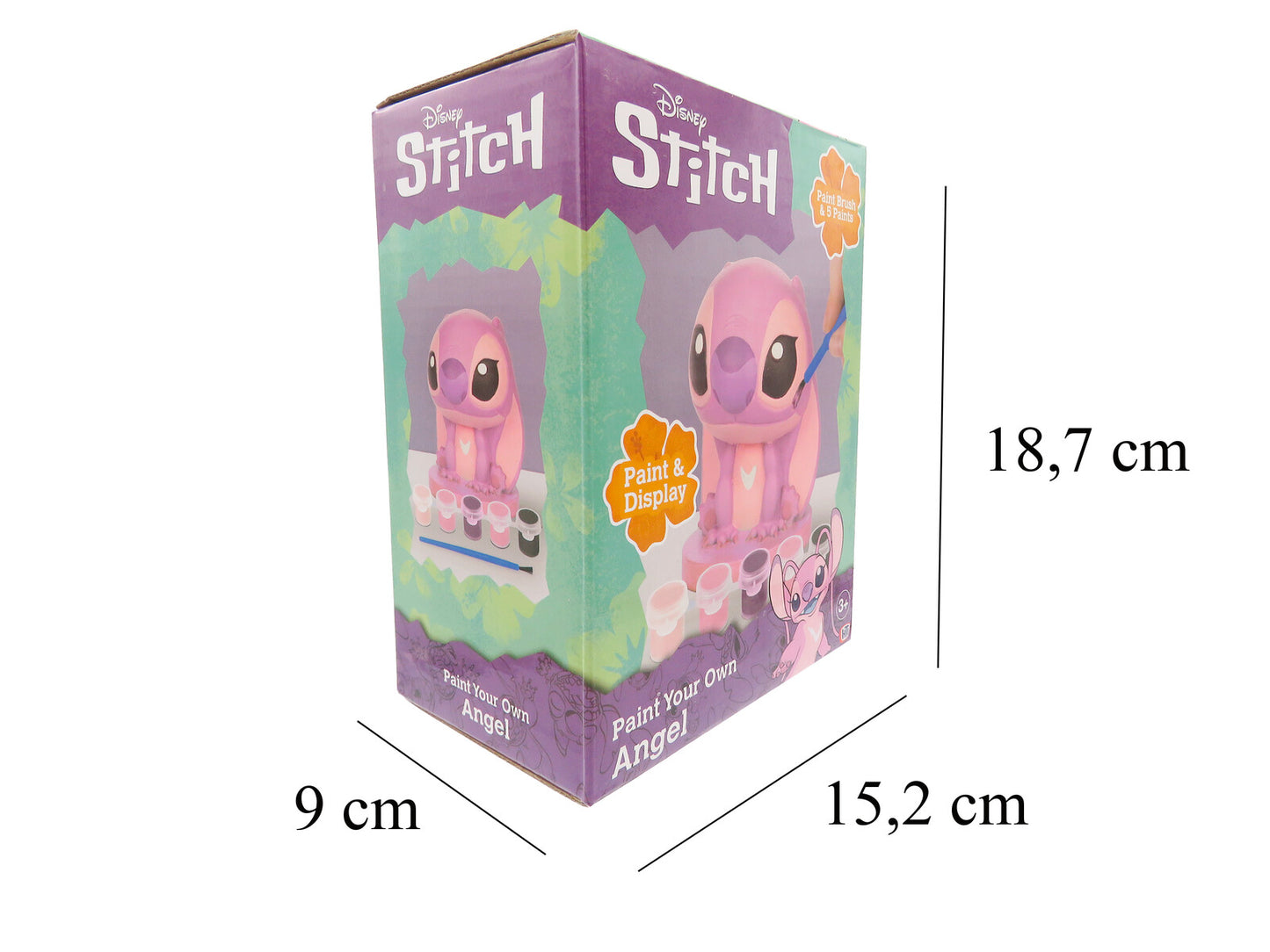 Lilo & Stitch Gipsfigur zum Bemalen Kinder Bastelset mit 5 Farben und Pinsel
