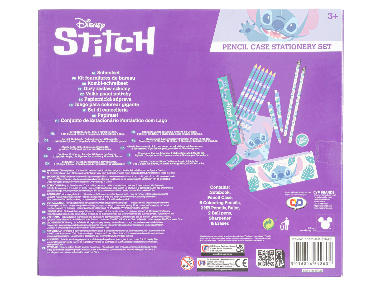 Disney Stitch Schreibwarenset 15-teilig mit Federmäppchen, Notizbuch, Stiften und Zubehör