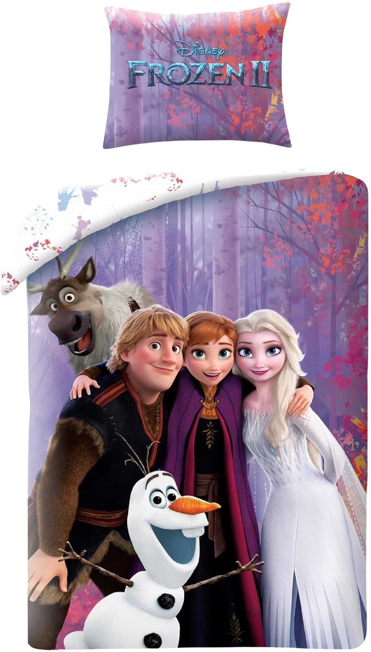 Disney Frozen Bettwäsche Set aus Baumwolle Bettdeckenbezug 140 × 200 cm mit 70 × 90 cm Kissenbezug
