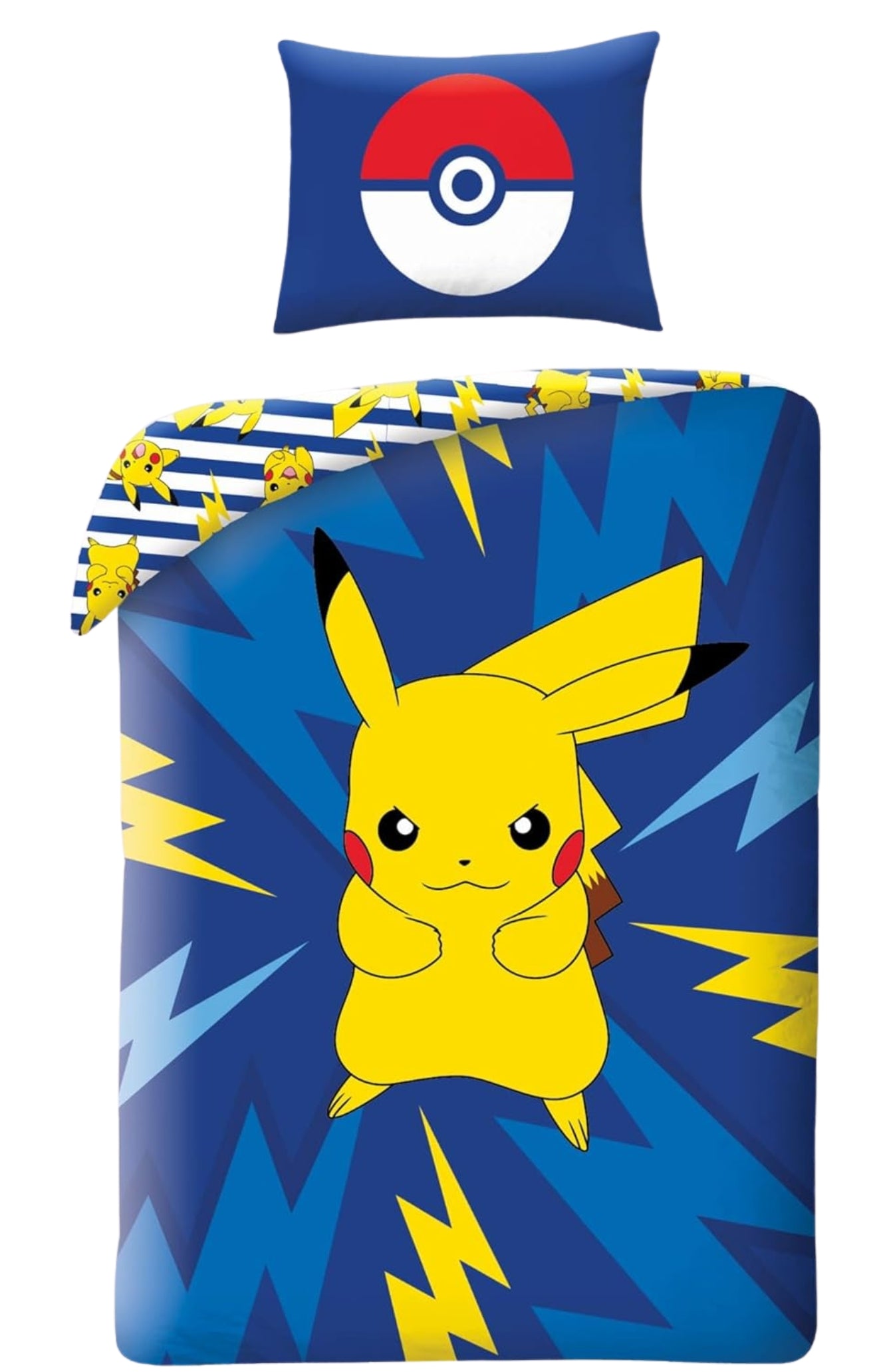 Pokemon Bettwäsche Set aus Baumwolle Bettdeckenbezug 140 × 200 cm mit 70 × 90 cm Kissenbezug