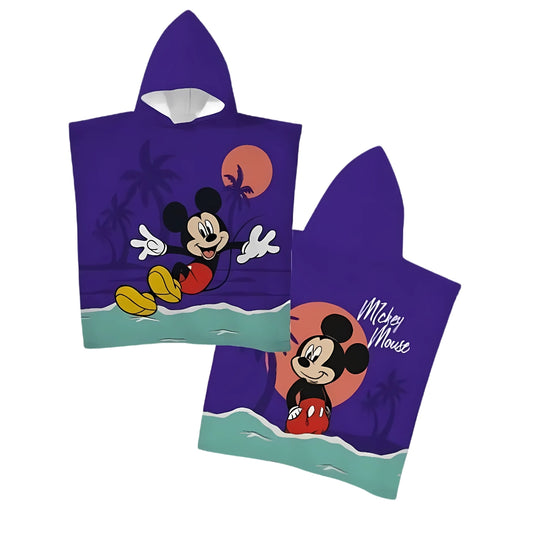 Disney Mickey Mouse Kinder Badeponcho mit Kapuze (1 Stück) aus Polyester 55 x 110 cm