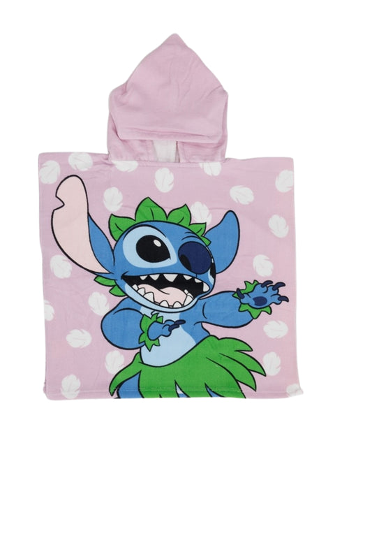 Lilo & Stitch Kinder Badeponcho mit Kapuze Strandponcho aus Polyester 55 x 110 cm