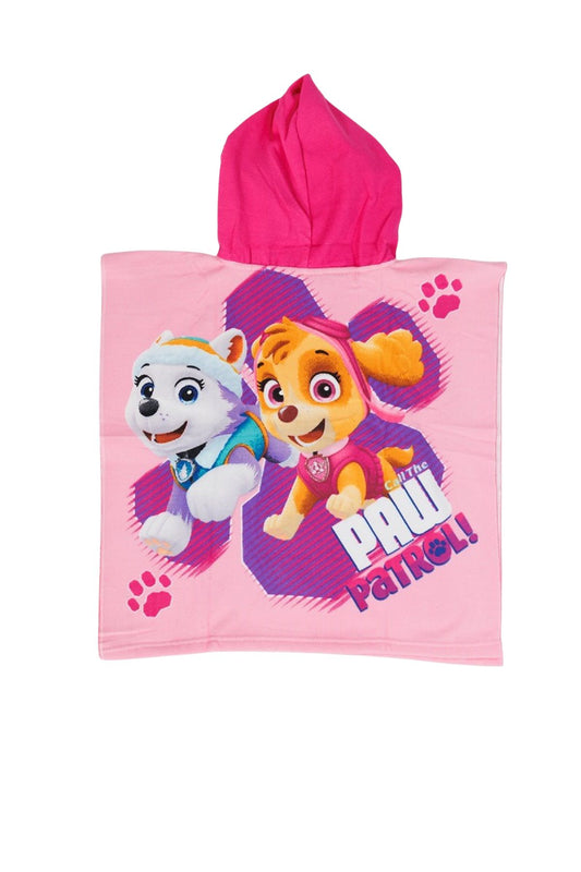 Paw Patrol Kinder Badeponcho mit Kapuze Strandponcho aus Polyester 55 x 110 cm