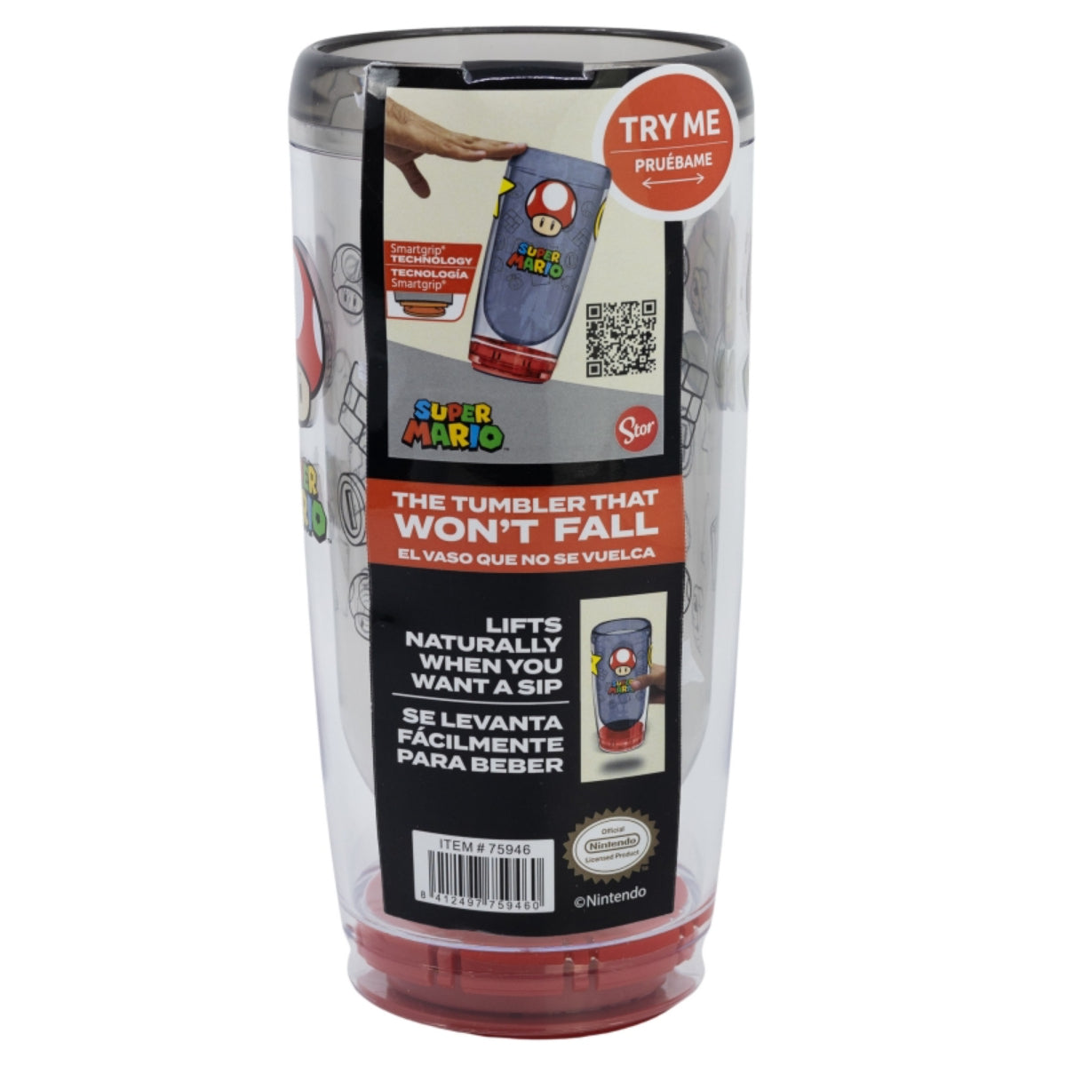 Super Mario Becher mit Smartgrip 705 ml Doppelwandiger Thermo-Tumbler Anti-Kipp