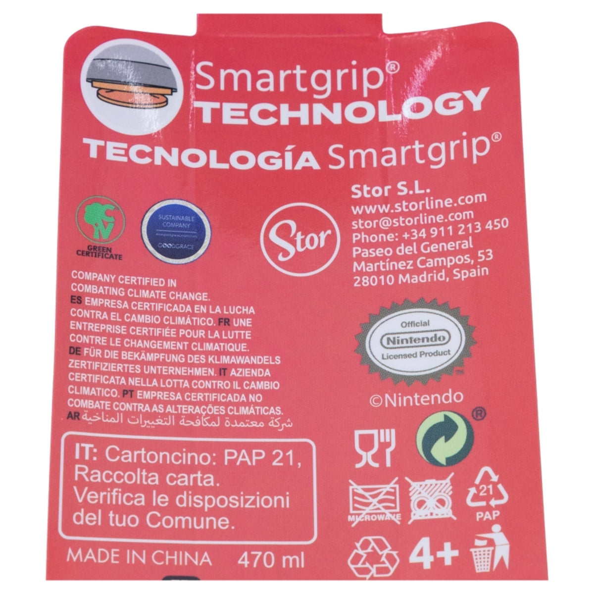 Super Mario Becher mit Smartgrip 705 ml Doppelwandiger Thermo-Tumbler Anti-Kipp