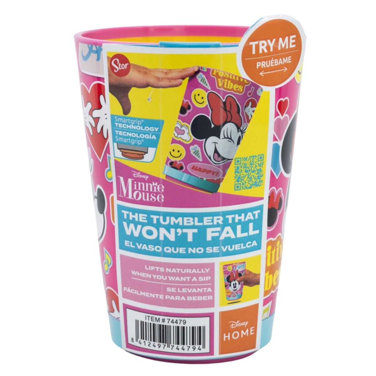 Disney Minnie Mouse Kippsicher Trinkbecher PP 470 ml Drop Safe Plastikbecher mit Smartgrip-System