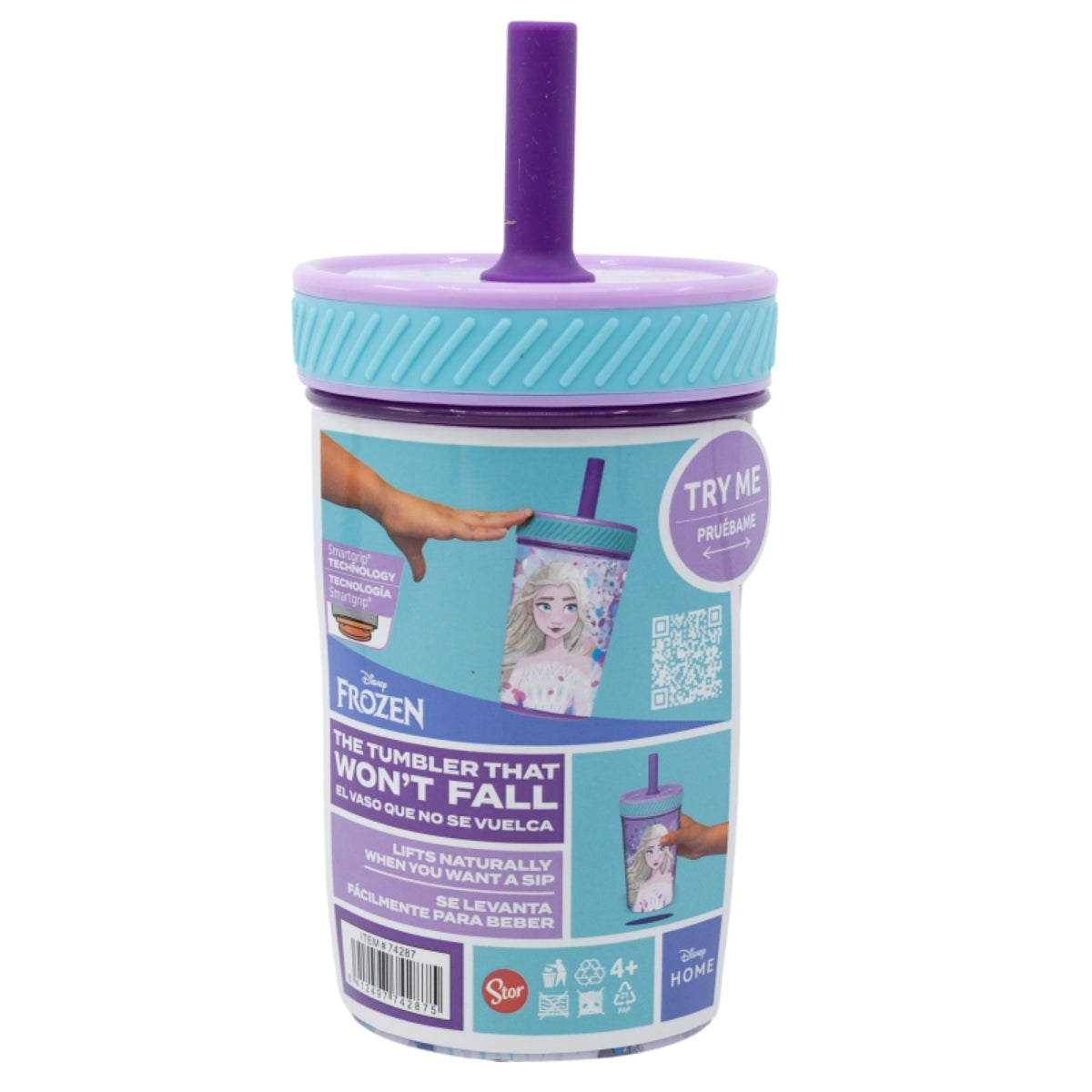 Disney Frozen Kippsicher Trinkbecher PP 370 ml – Drop Safe Plastikbecher mit Smartgrip-System