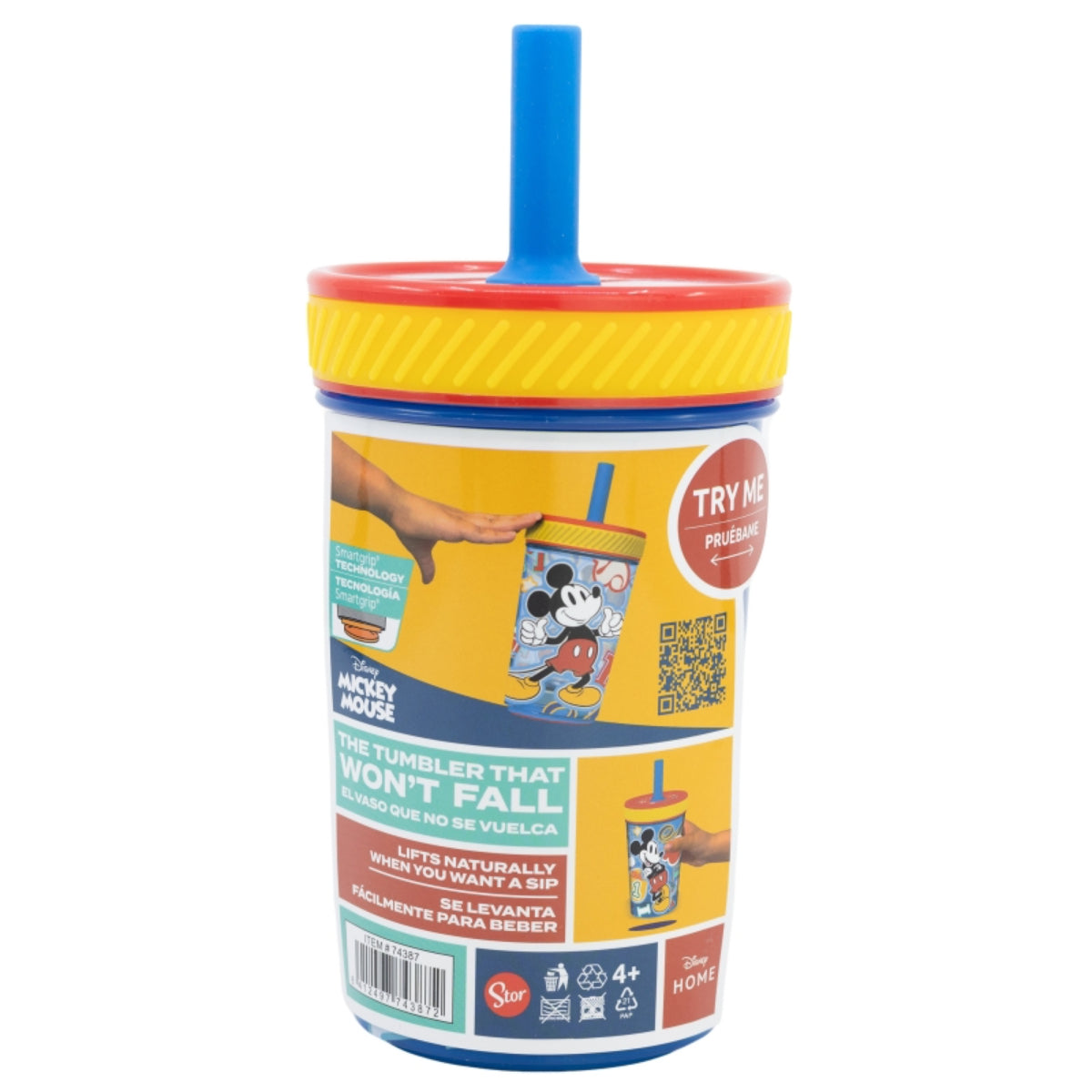 Disney Mickey Mouse Kippsicher Trinkbecher PP 370 ml – Drop Safe Plastikbecher mit Smartgrip-System