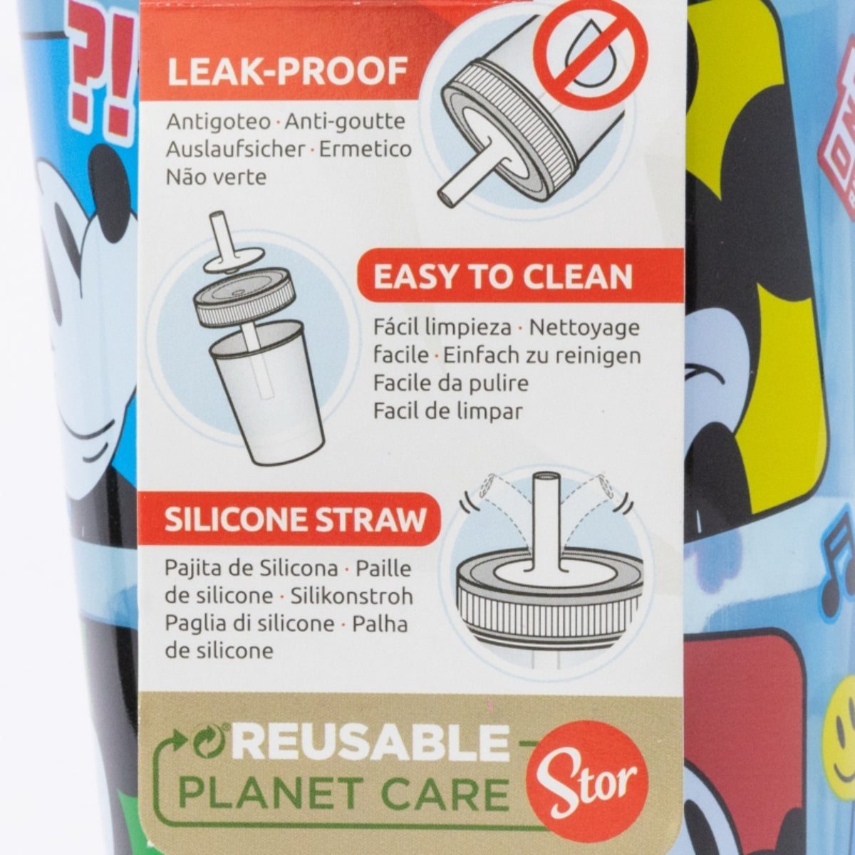 Disney Mickey Mouse Kippsicher Trinkbecher PP 370 ml – Drop Safe Plastikbecher mit Smartgrip-System