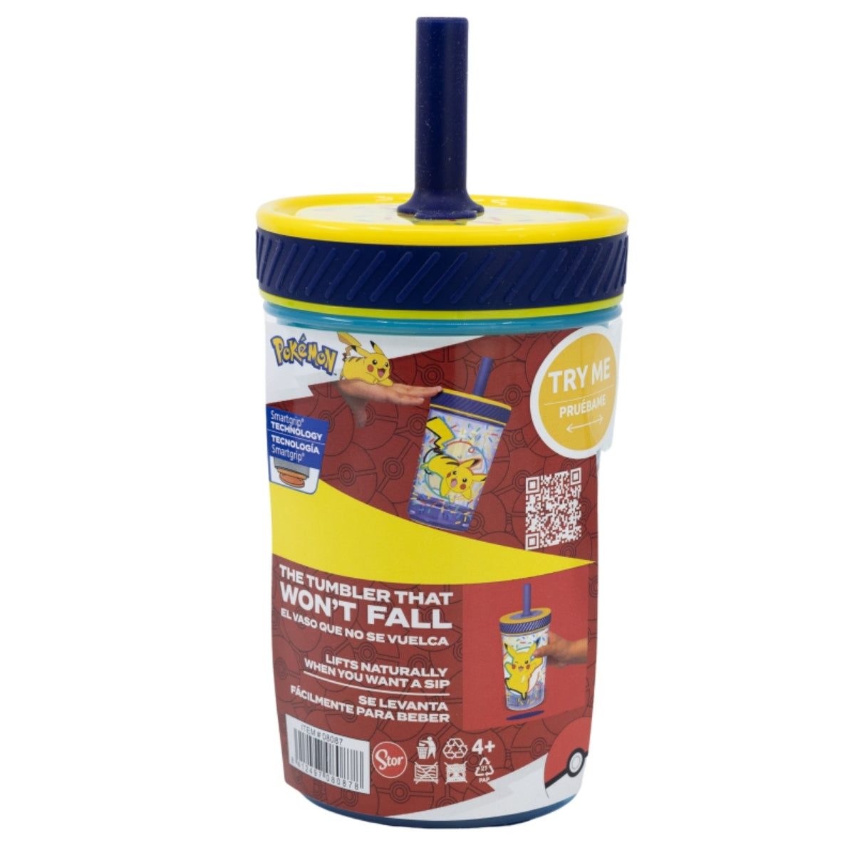 Pokemon Pikachu Kippsicher Trinkbecher PP 370 ml – Drop Safe Plastikbecher mit Smartgrip-System