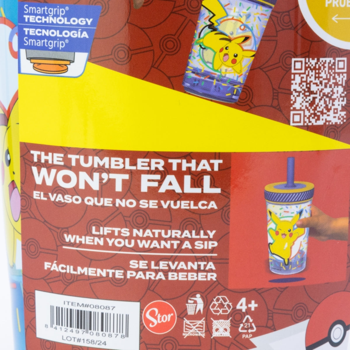 Pokemon Pikachu Kippsicher Trinkbecher PP 370 ml – Drop Safe Plastikbecher mit Smartgrip-System