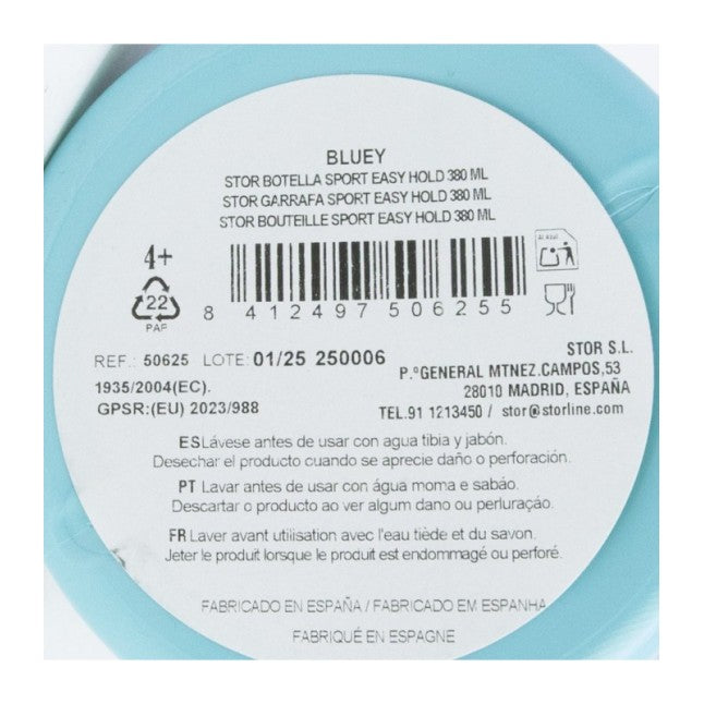 Bluey Kinder Wasserflasche 380 ml ergonomische Sportflasche Alltag