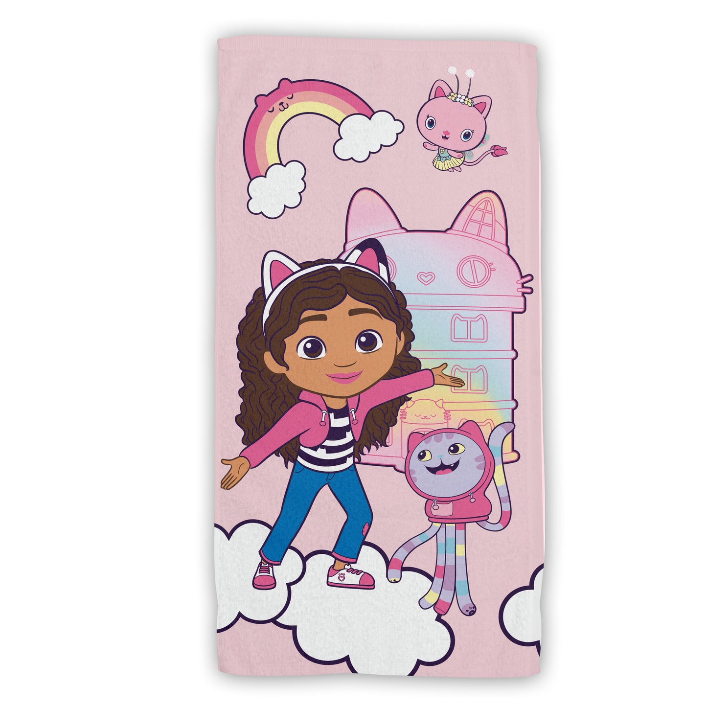 Gabby's Dollhouse Baumwolle Strandtuch Frottee Badetuch mit Premium Druck, 70x140 cm