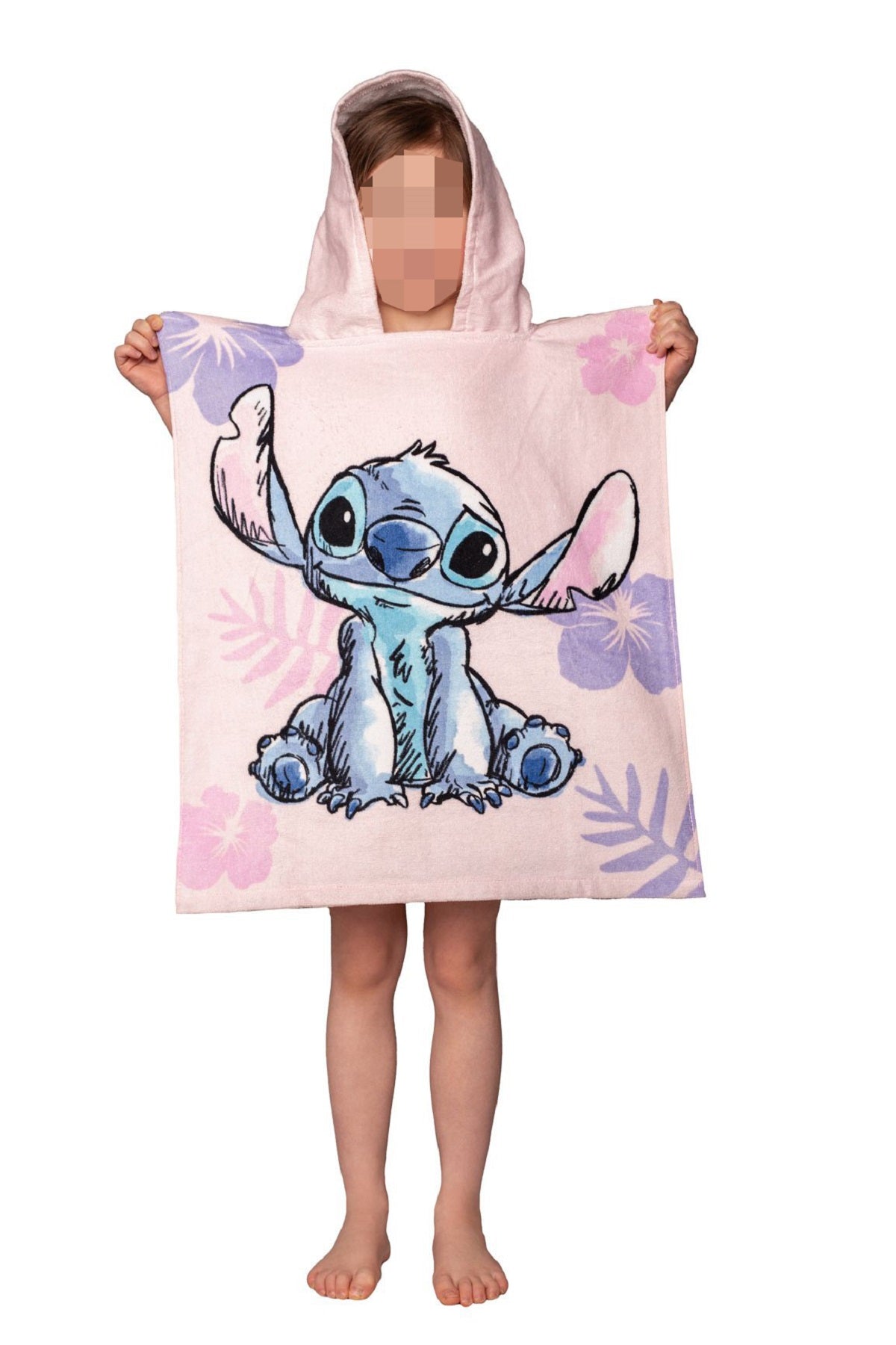 Lilo & Stitch Badeponcho für Kinder Hochwertiger Frottee aus 100 % Baumwolle